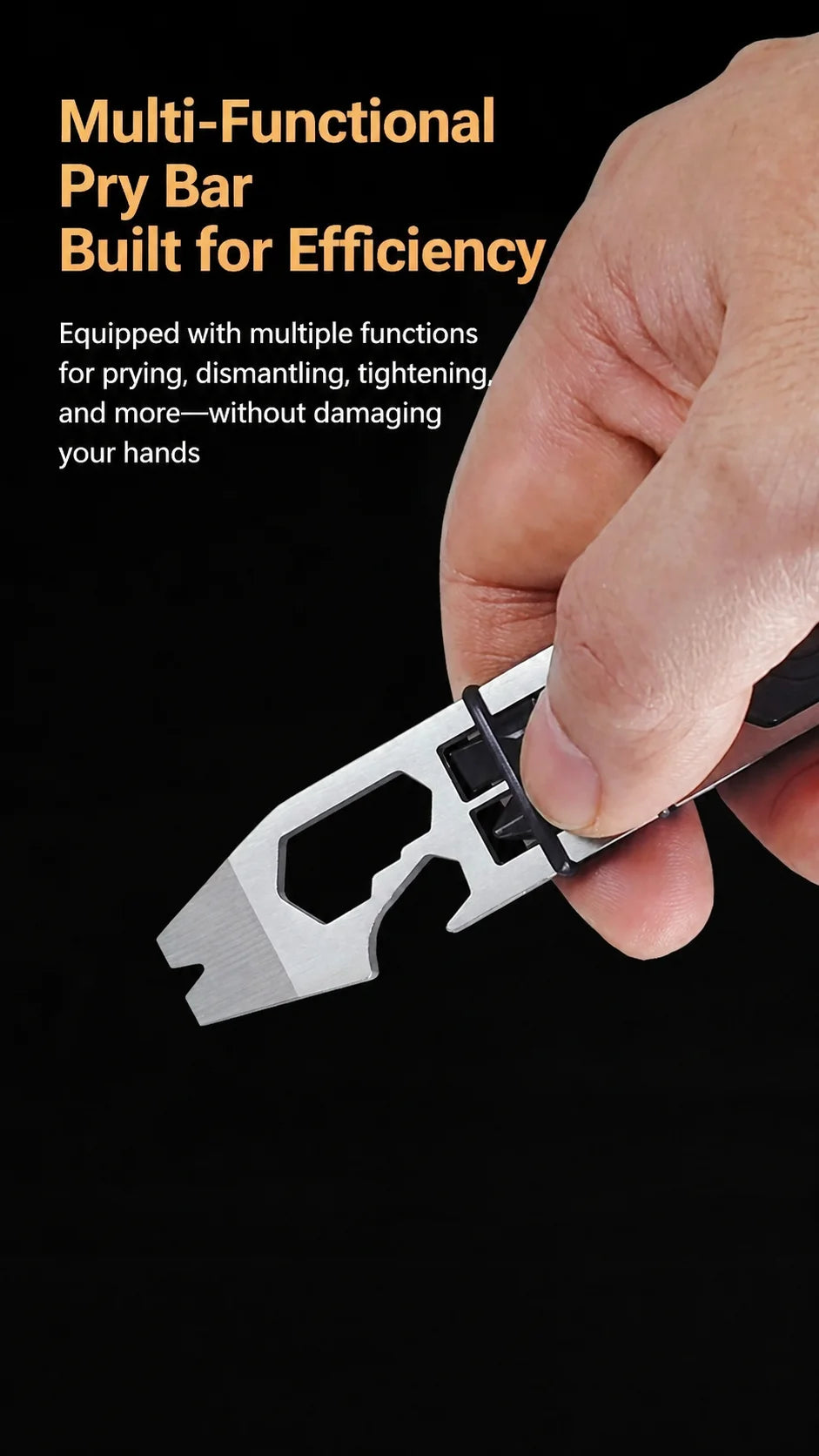 Multifunctional EDC Tool Card, Ratchet Screwdriver Crowbar Bottle Opener, Outdoor Survival Self-Defense Keychain Gadget