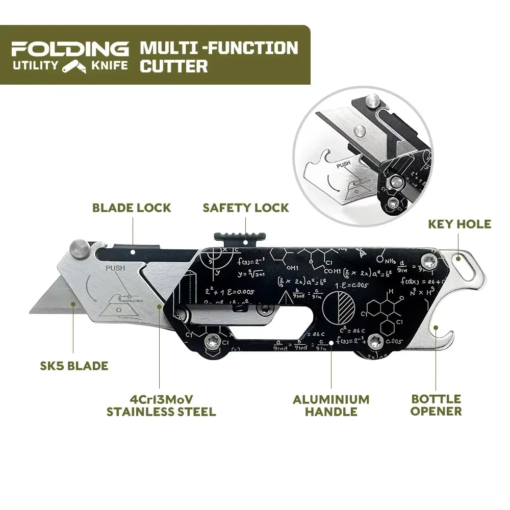 SWISS TECH Pocket Utility Knife Multitool Knives Portable 2 In 1 Unpacking Knife Cutter Box Opener Multi-Function Cutting Tool
