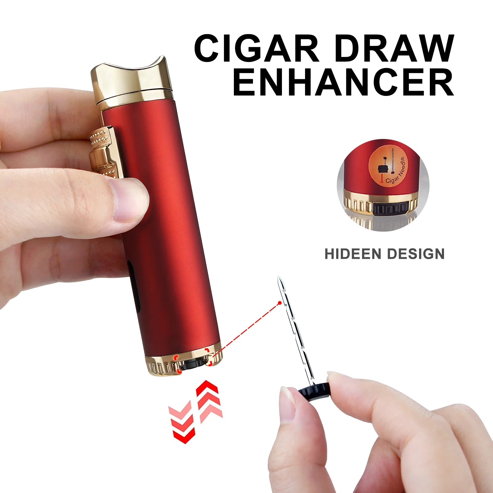 New Cigar Lighter Windproof Mini Pocket 3 Jet Torch Blue Flame Butane Gas Torch Cigarette Lighters Cigar Accessories with Needle