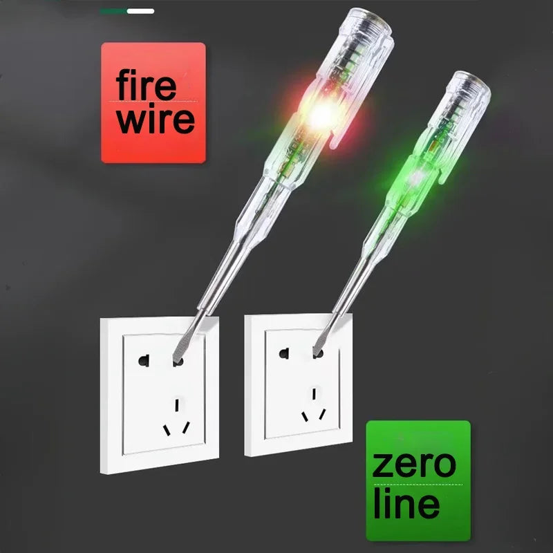 Voltage Tester Pen Screwdriver Probe light Voltage Tester Detector Electrical Screwdriver Indicator Circuit Tester for Household