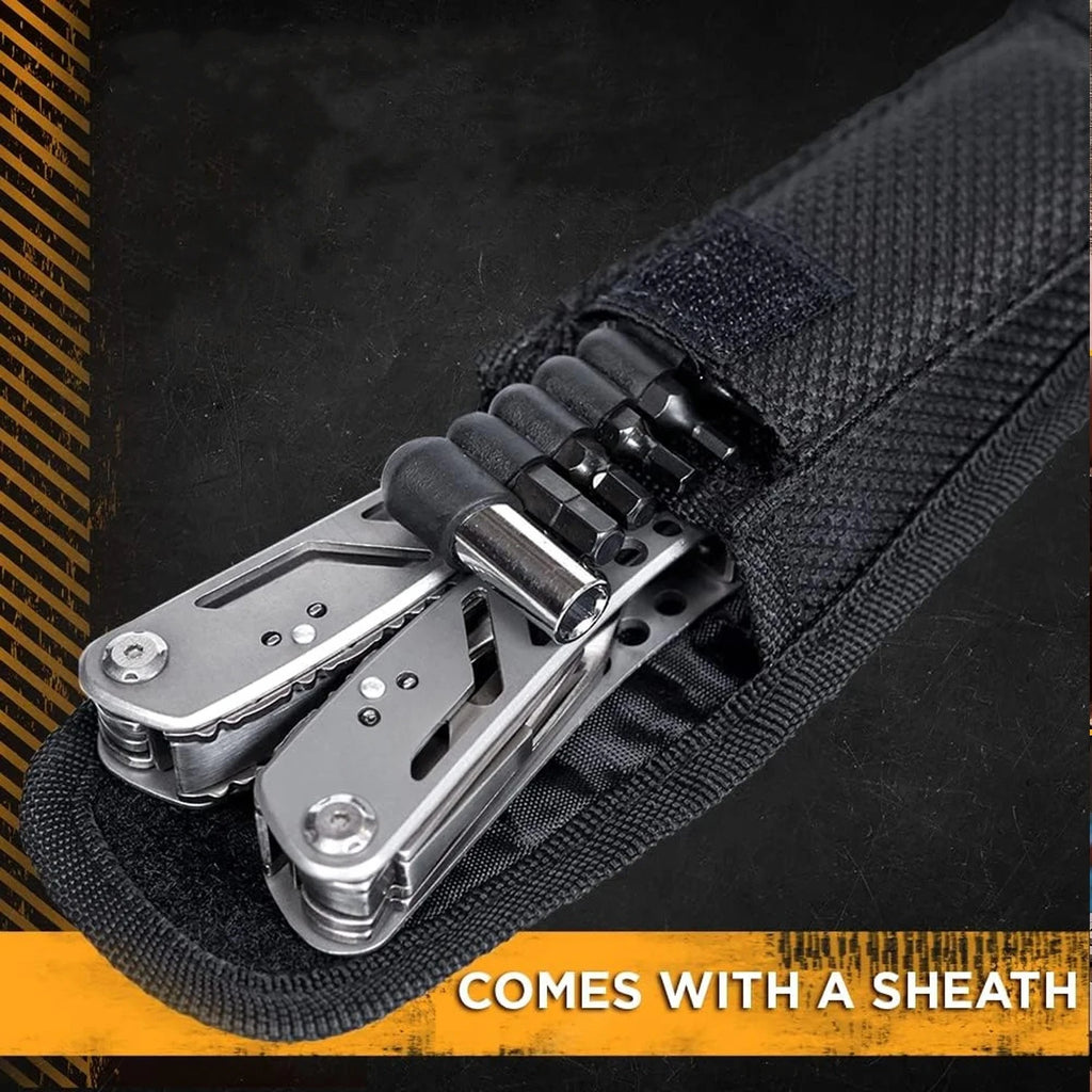 Portable Pocket Multitool 420 Stainless Steel Multitool Pliers Knife Screwdriver for Outdoor Survival Camping Hunting and Hiking