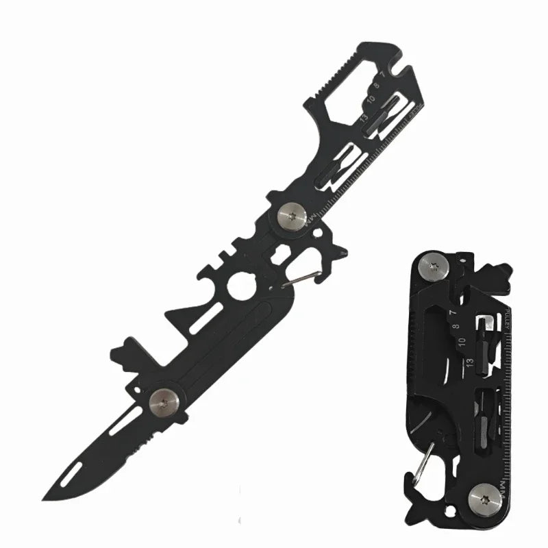 Multifunctional Outdoor Tool Combination Card Folding Molle Scissor Army Knife Mini Bicycle Repair EDC Camping Gear Equipment