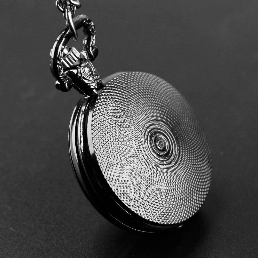 Jujutsu Kaisen Pocket Watch Elegant Exquisite Reteo Black Creative Design Quartz Pocket Watches for Women Men Children