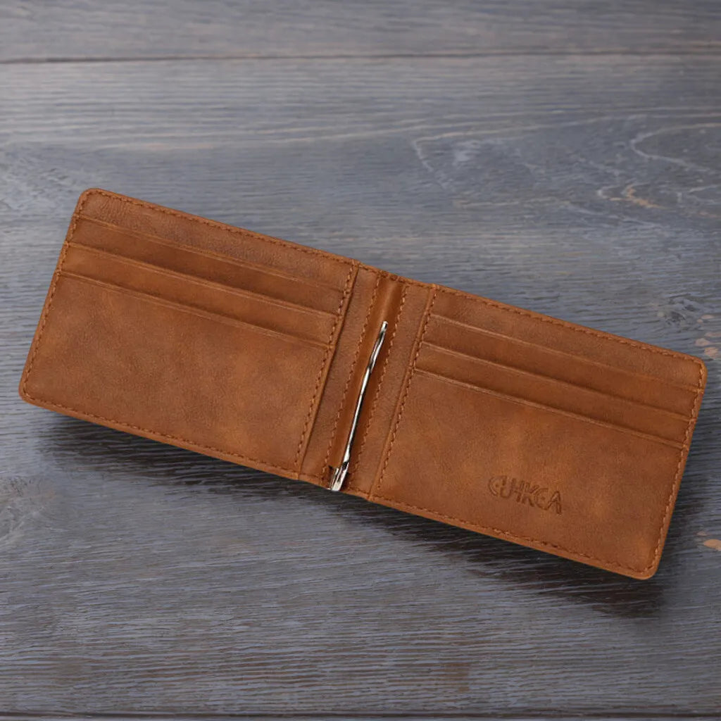 Multi Functional Men's Wallet RFID Card Bag Anti-theft Brush Multi Slot USD Money Clip Card Bag