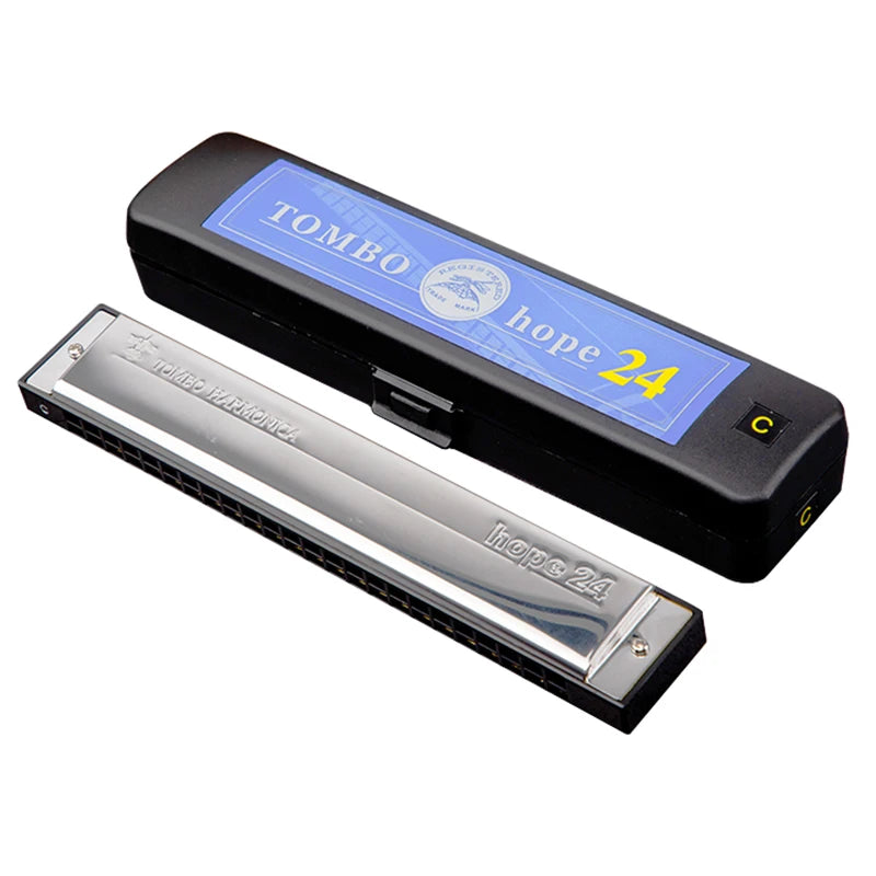 Tombo Tremolo Harmonica 6624 Harp Hope 24 Holes Mouth Organ Professional Armonica Harmonic Natural Minor Musical Instrumentos