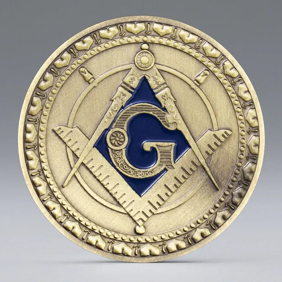 The Freemason Copper Plated Souvenirs Coin Masonic Free Mason Commemorative Coin Challenge Coins
