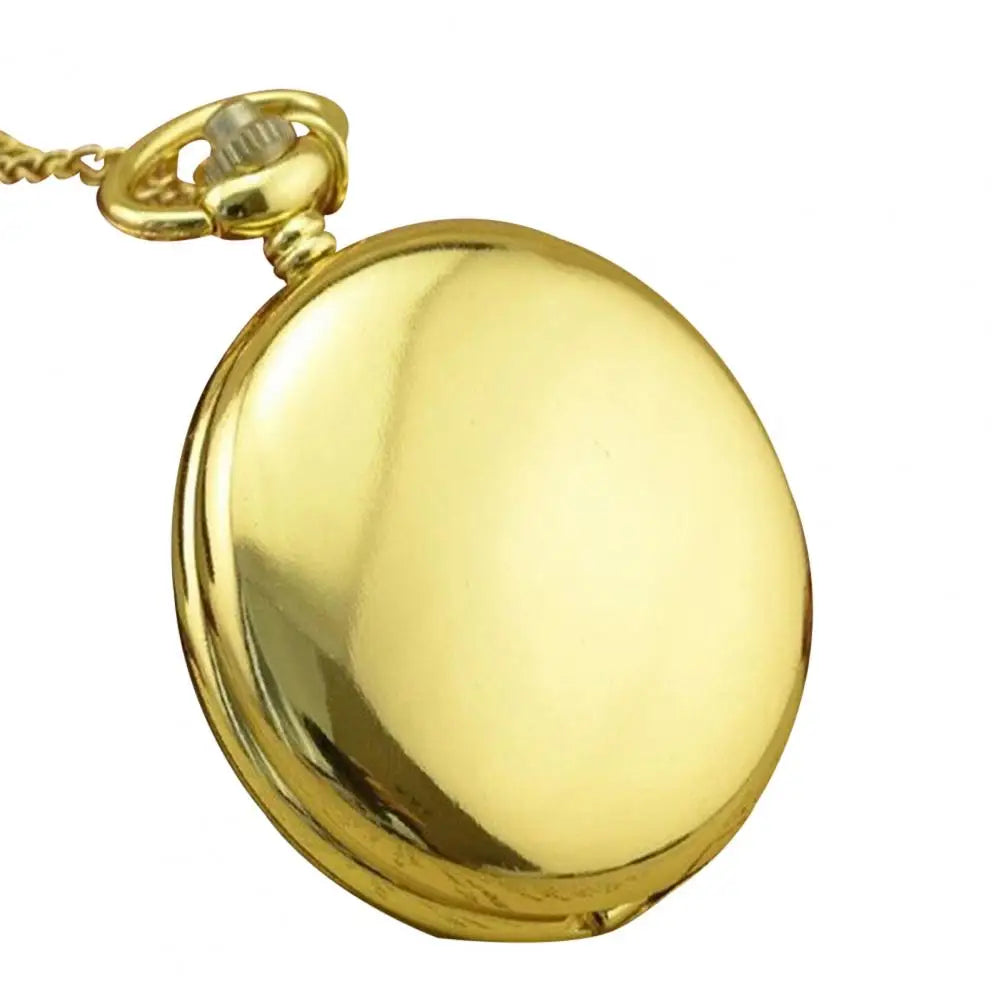 Quartz Pocket Watch Fob Chain Necklace Mens Father Gifts Clock Classic Smooth Vintage Pocket Watch Necklace Pendant Pocket Watch