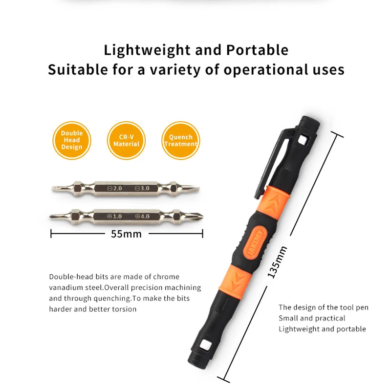 JAKEMY JM-8155 Precision Screwdriver Set Magnetic Slotted Phillips Bits Pen Screwdriver for Household Electronic PC Repair Tools