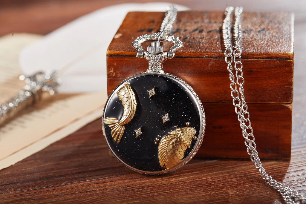 Retro men pocket watch college windy day moon stars personality appearance women pocket watch children quartz pocket watch