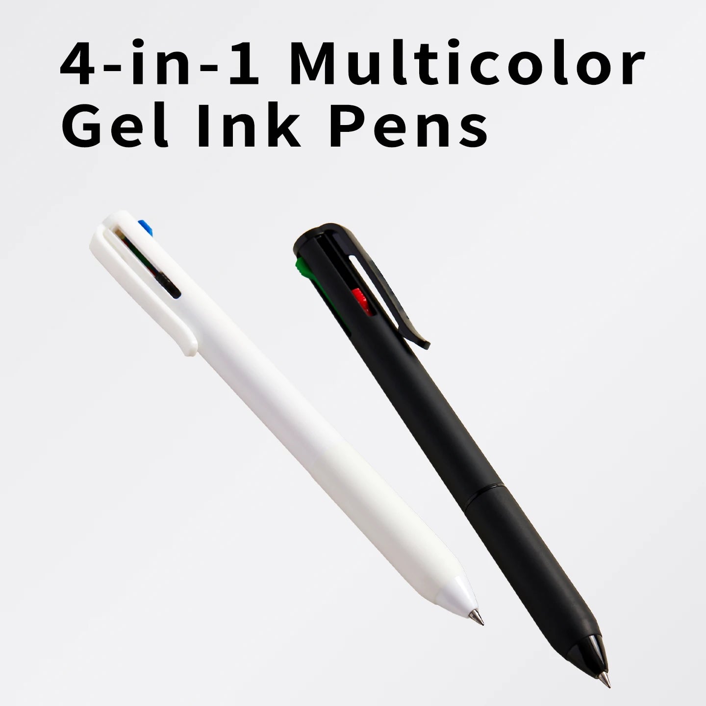 4-in-1 Multicolor Gel Pens, 0.5mm Fine Tip, 4 Colors Retractable Ballpoint Pen for School, Office & Journaling