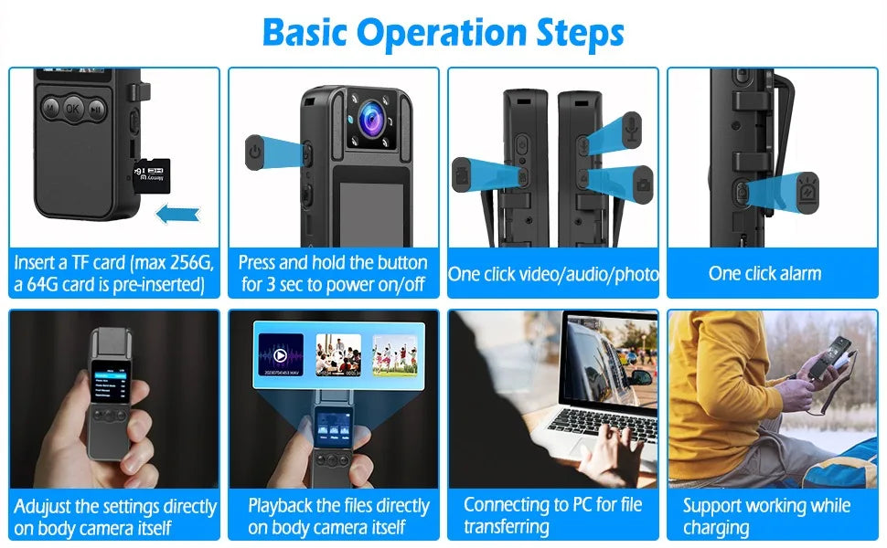 4K Mini Action Camera Outdoor Sport Portable Digital Video Recorder Worn Small Body Cam Night Vision DV Miniature Camcorder