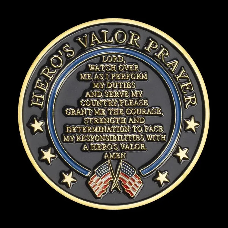 United States Space Force Challenge Coin and Heros Valor Prayer for Courage Coin Souvenirs Coins Golden Plated Decorations