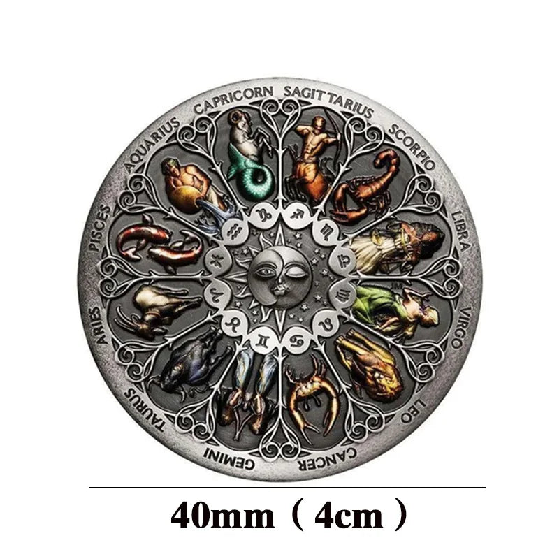 Constellation Coins Twelve Constellations Commemorative Coins Lucky Goddess Guardian Coins