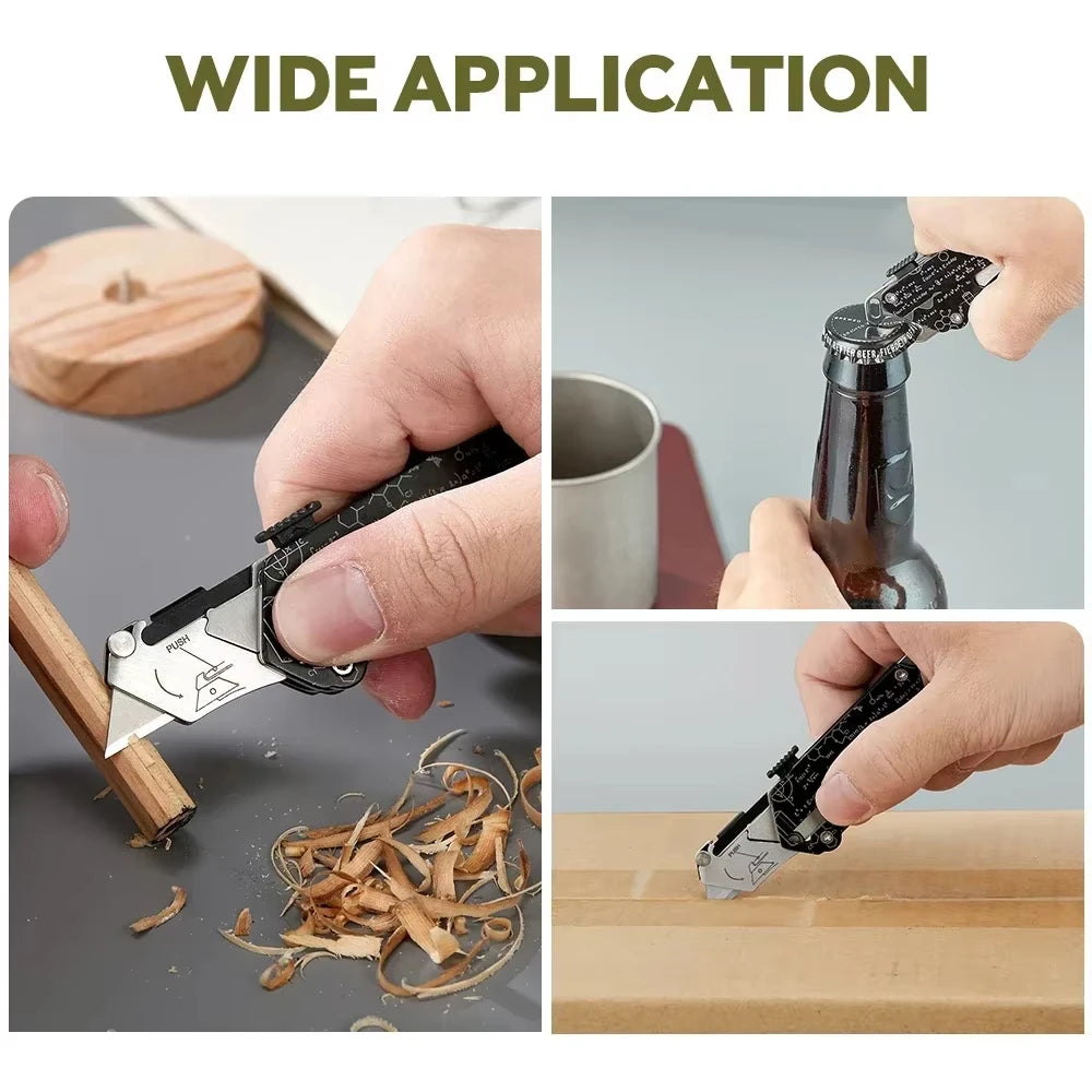 SWISS TECH Pocket Utility Knife Multitool Knives Portable 2 In 1 Unpacking Knife Cutter Box Opener Multi-Function Cutting Tool
