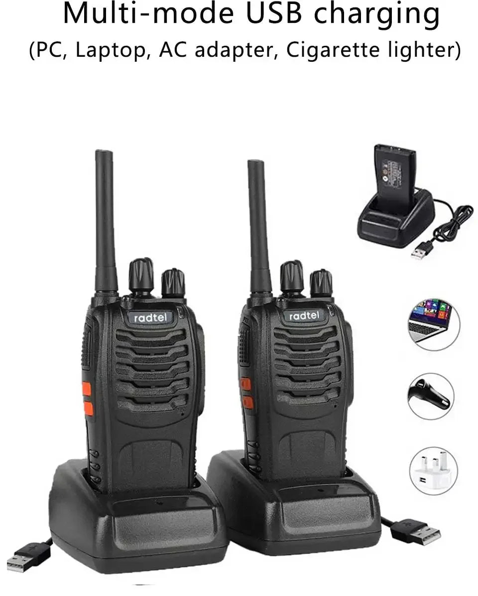 Radtel RT88 Rechargeable Walkie Talkie  Portable Two Way Radio Long Range for Audlt Business Travelling, hiking outdoor fishing