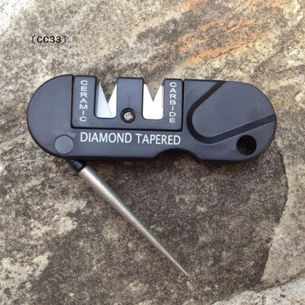 Sharpener Tool Camp Gear Make Sharp Ceramic Sharpen Fish Hook Pocket Carbide Knife Whetstone  Portable Tools〔CC33〕