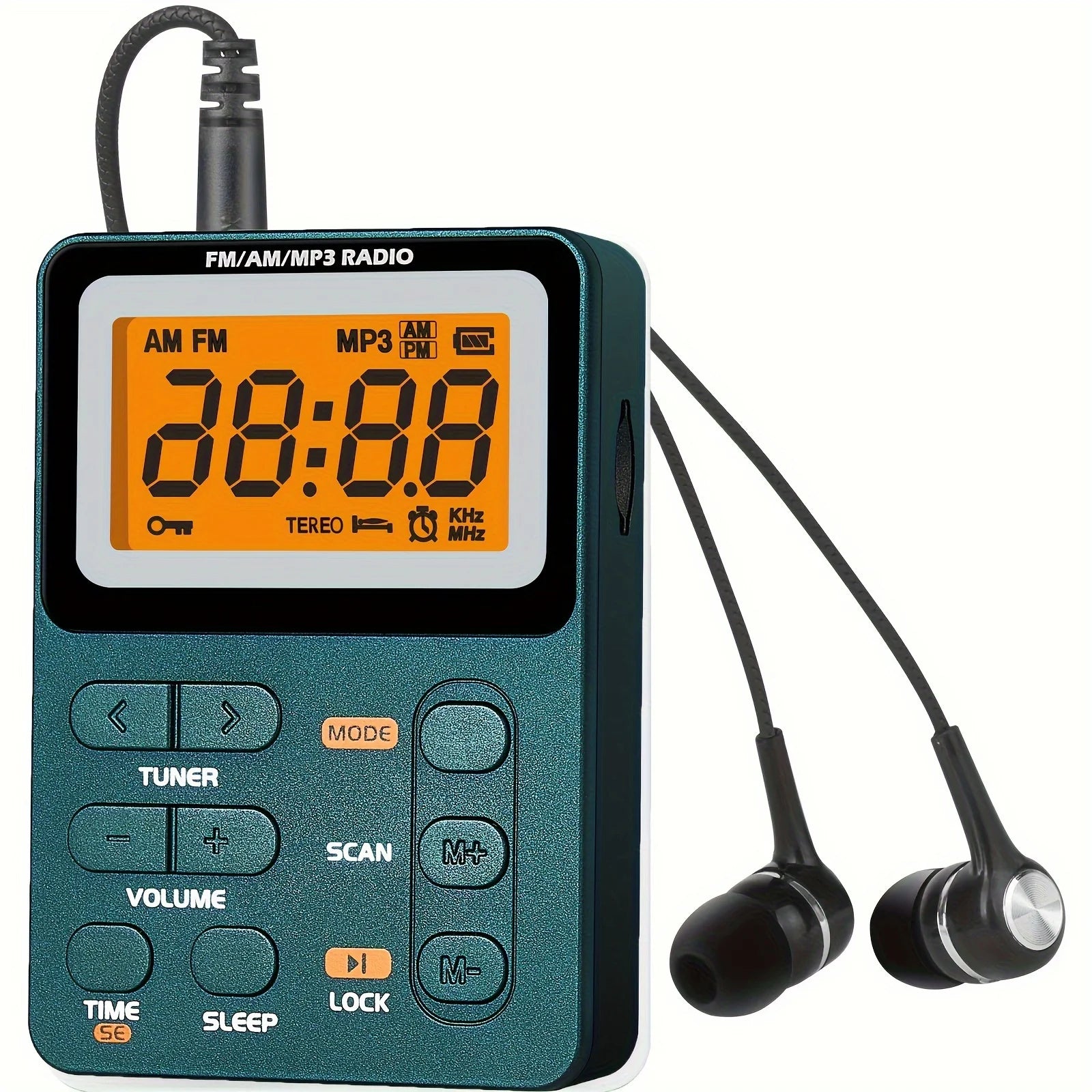 Small Emergency Portable FM/AM/MP3 Radio 600mAh Rechargeable Battery Radio for Outdoor Sports, Leisure and Entertainment