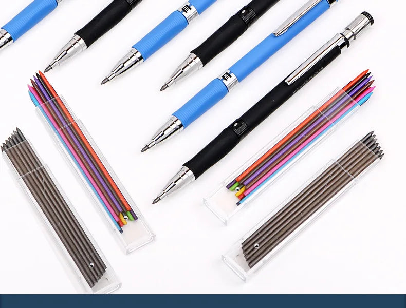 2.0mm Mechanical Pencil Set HB Automatic Pencils with Color Pencil Leads School Pens Supplies Office Kawaii Stationery
