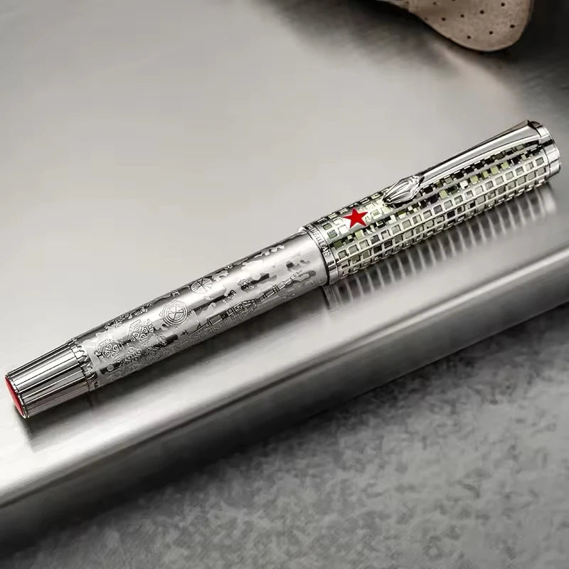 Hongdian WA35 Limited Edition Fountain Pen EF F Nib with Converter Space Shuttle Pattern Writing Gift Pen office study supplies