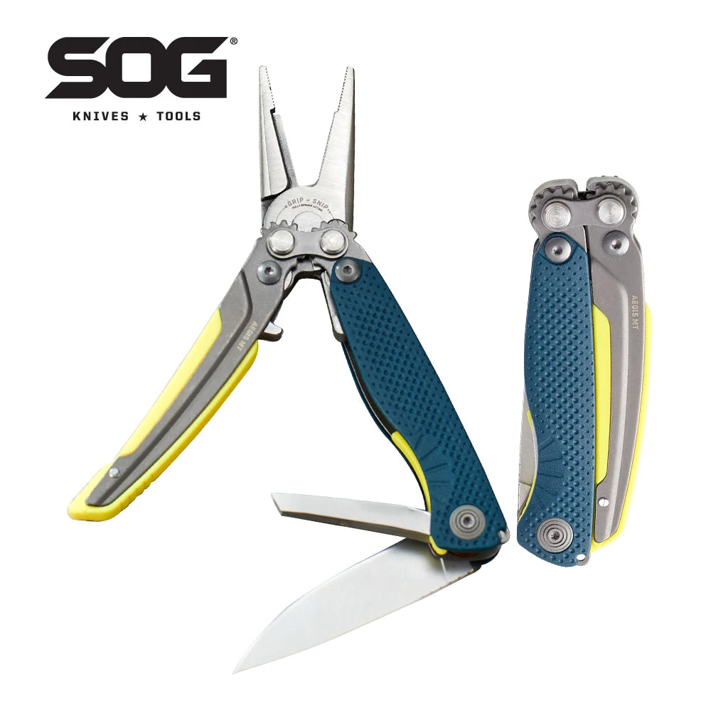 SOG 5 Tools Mini Compact Multi-tool Folding Fishing Pliers Lightweight Small EDC Hand Tool Pocket Knife Outdoor Camping Supplies