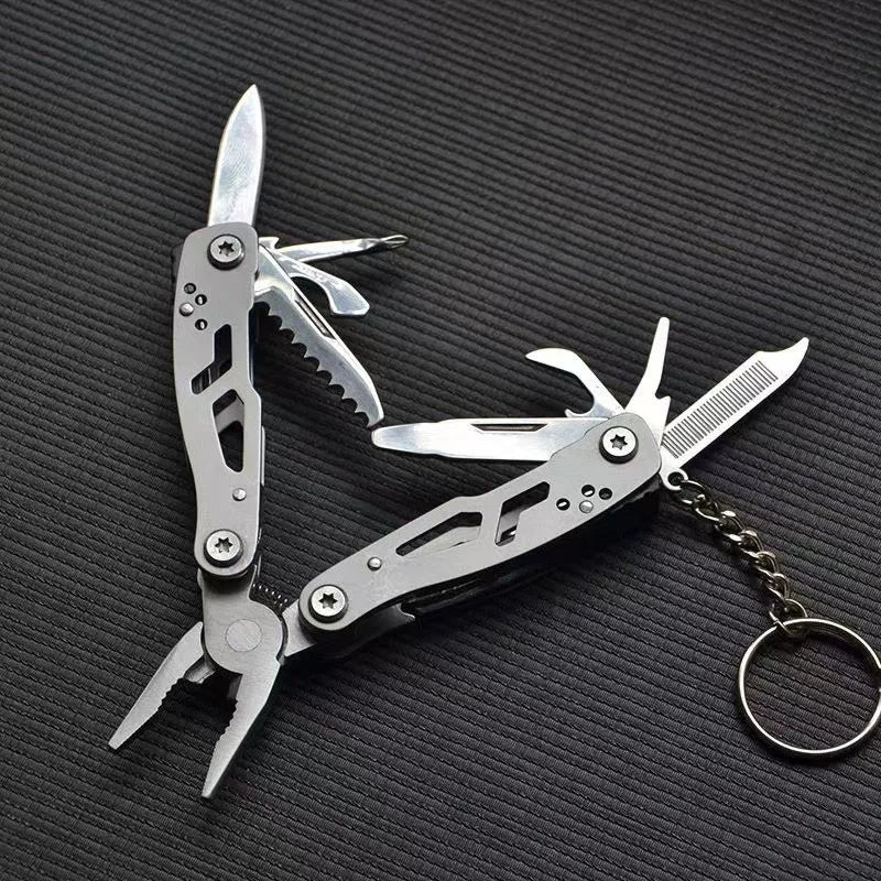 Multi-functional Pliers Small ToolStainless Steel Folding Pliers Pocket MiniPortableOutdoor Camping Pliers Multitool Keychain