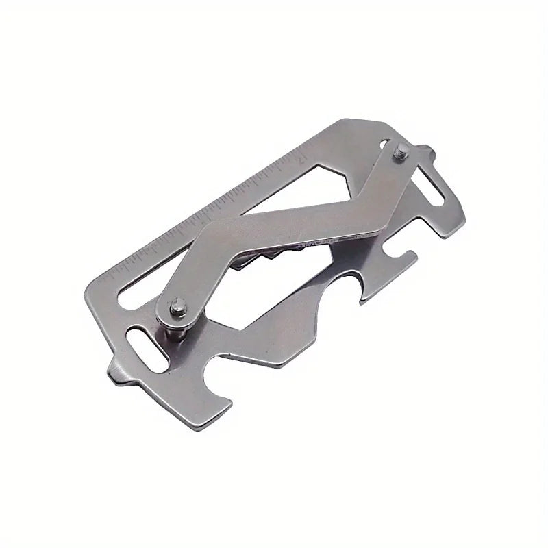 1Set Stainless Steel Outdoor Multi-function Key Holder Flat-head Phillips Screwdriver Bottle Opener Key Holder