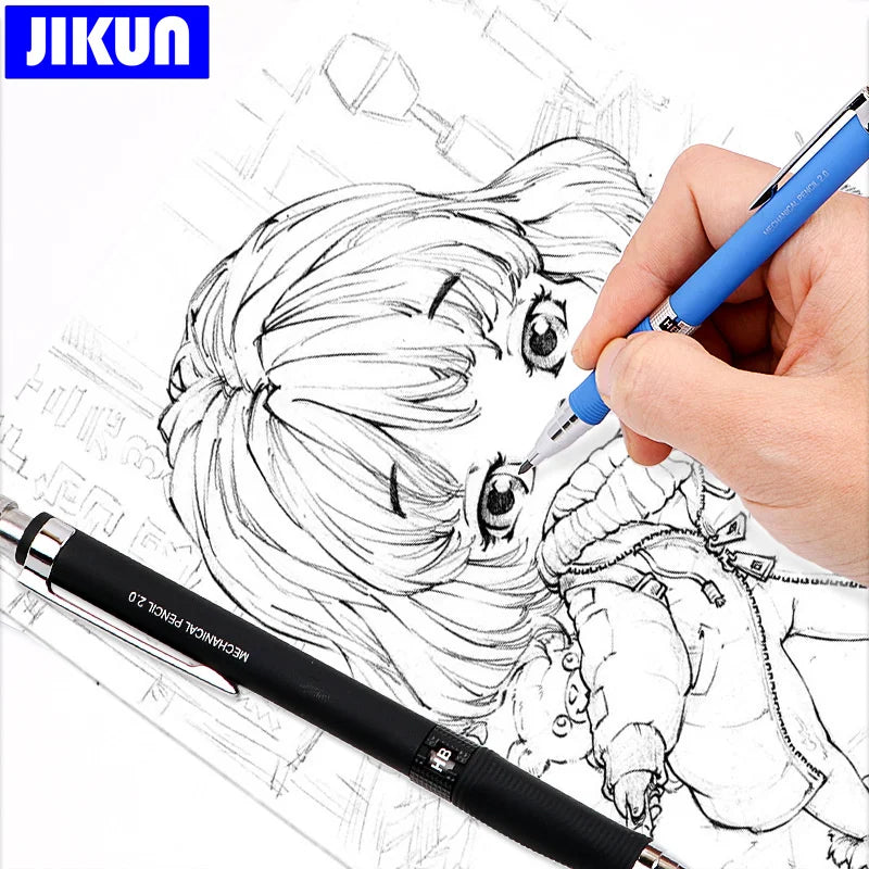 2.0mm Mechanical Pencil Set HB Automatic Pencils with Color Pencil Leads School Pens Supplies Office Kawaii Stationery