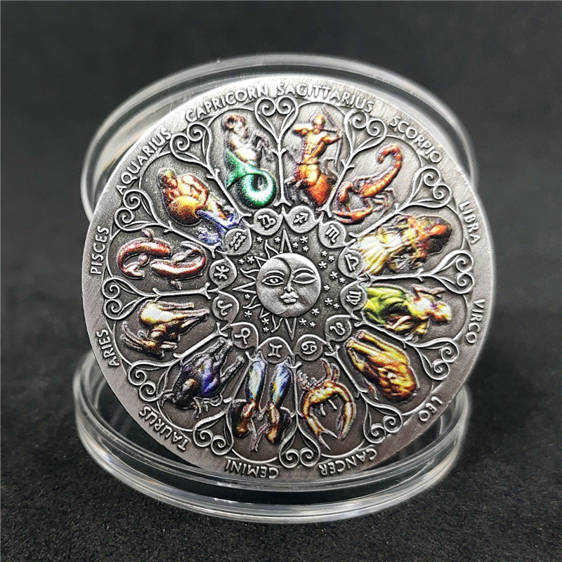 Constellation Coins Twelve Constellations Commemorative Coins Lucky Goddess Guardian Coins