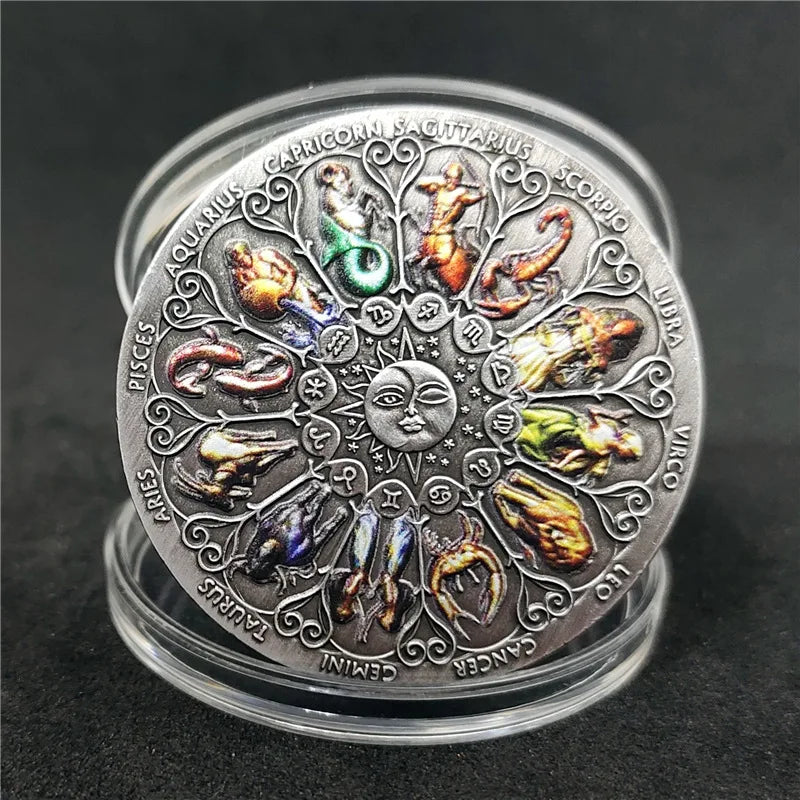 Constellation Coins Twelve Constellations Commemorative Coins Lucky Goddess Guardian Coins