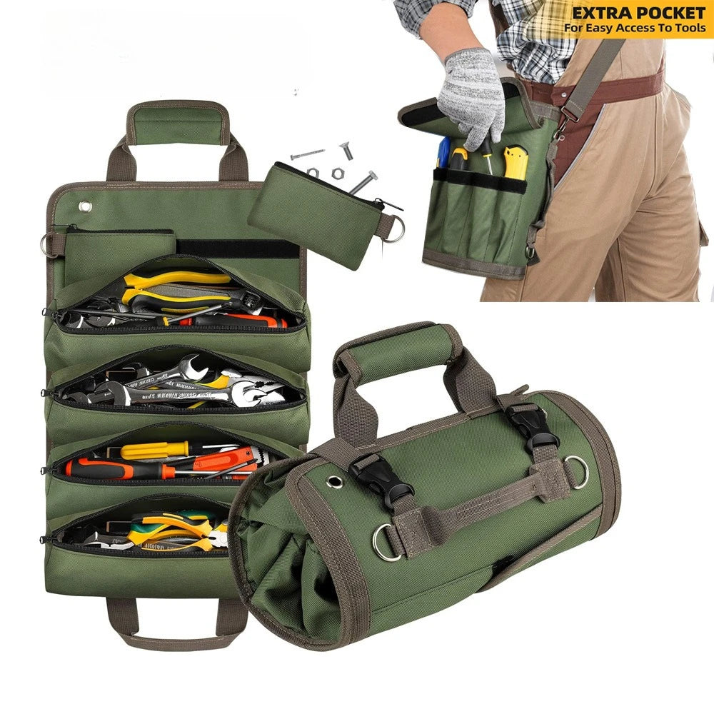 Multi-Purpose Tool Bag High Quality Professional Multi Pocket Hardware Tools Pouch Roll UP Portable Small Tools Organizer Bag