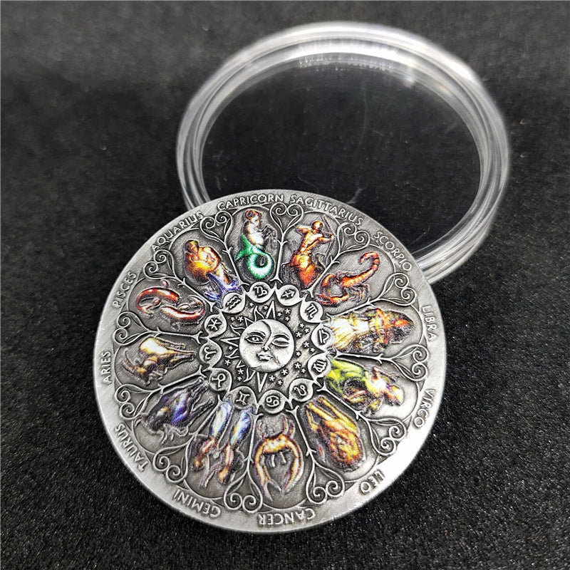 Constellation Coins Twelve Constellations Commemorative Coins Lucky Goddess Guardian Coins
