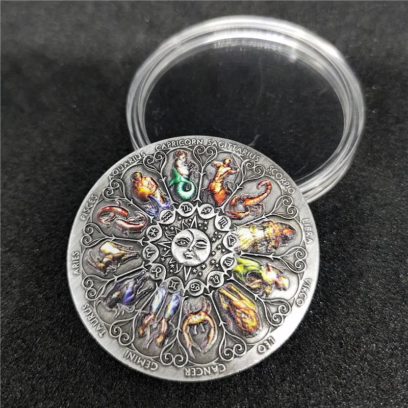 Constellation Coins Twelve Constellations Commemorative Coins Lucky Goddess Guardian Coins
