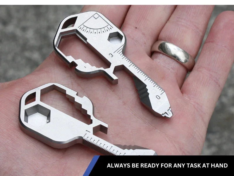 Multi-tool | Original Key Shaped Pocket Tool | Stainless Steel Keychain Utility Gadget | 16+ Tools | TSA Safe Multitool