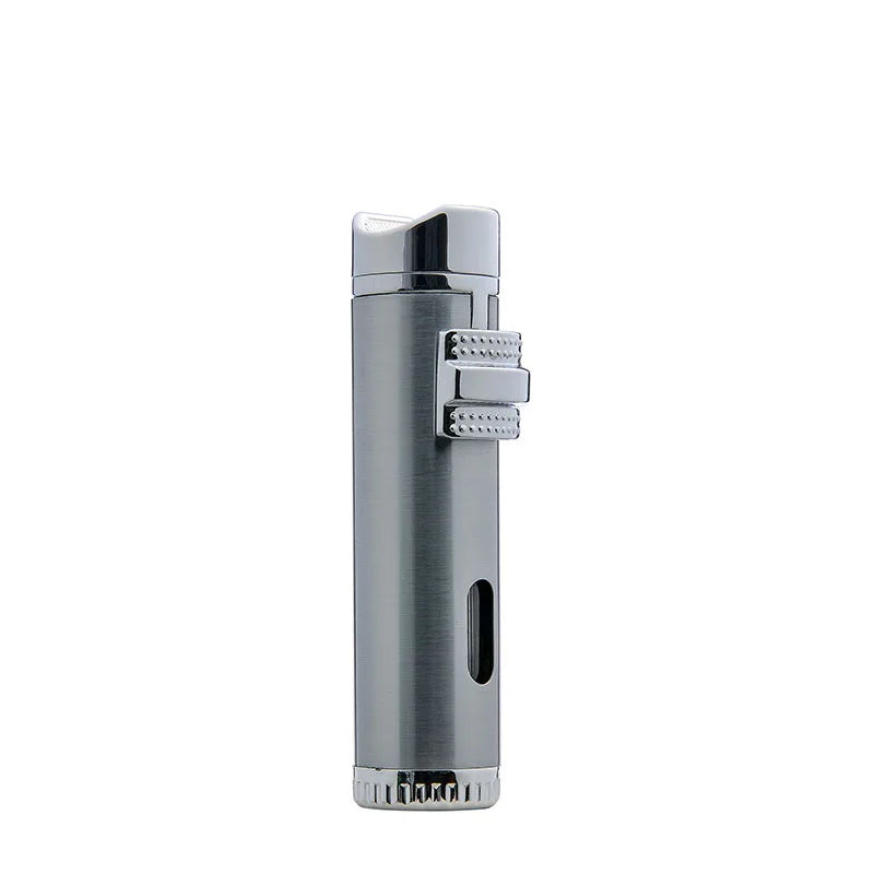 New Cigar Lighter Windproof Mini Pocket 3 Jet Torch Blue Flame Butane Gas Torch Cigarette Lighters Cigar Accessories with Needle