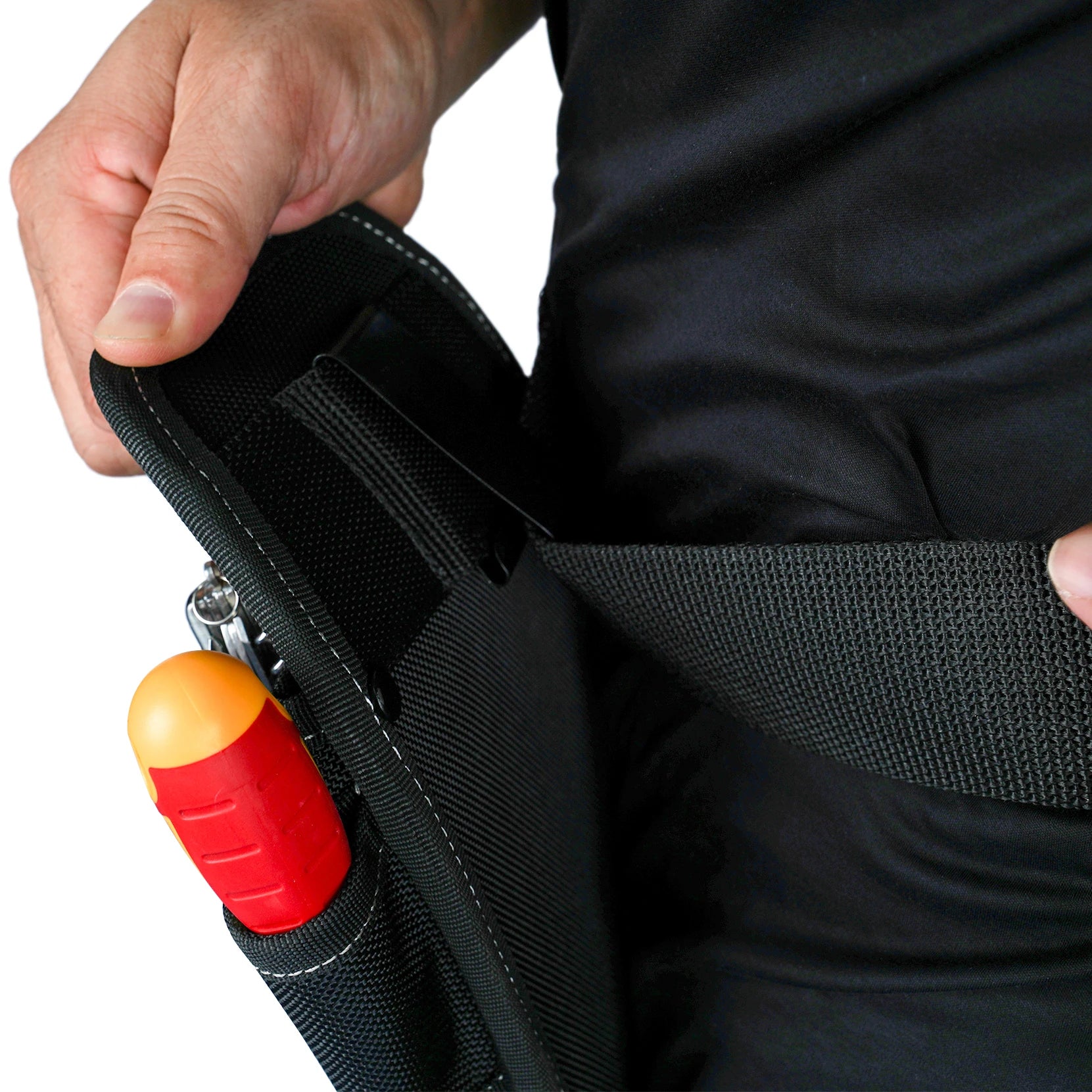 7 Pocket Clip on Tool Pouch Small Tool Holder, Min Work Organizer Tool Holster and Knife Holder with Belt Clip