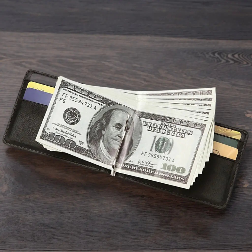 Multi Functional Men's Wallet RFID Card Bag Anti-theft Brush Multi Slot USD Money Clip Card Bag