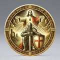 2D Armor of God Templar Coin Gold Plated Christian Challenge Coin with Knight and Jesus Design