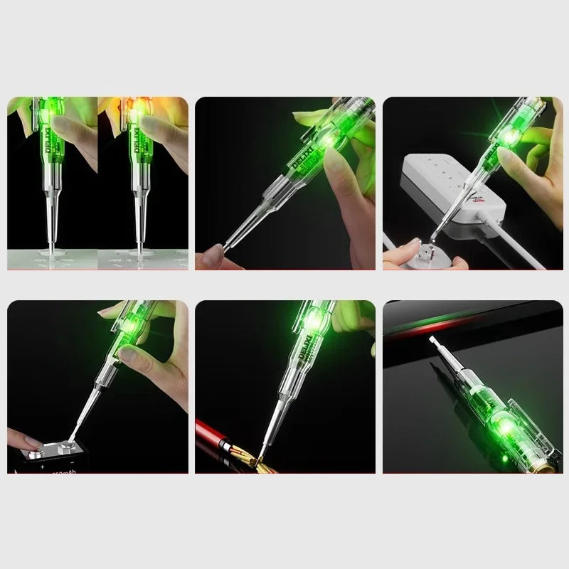 Voltage Tester Pen Screwdriver Probe light Voltage Tester Detector Electrical Screwdriver Indicator Circuit Tester for Household