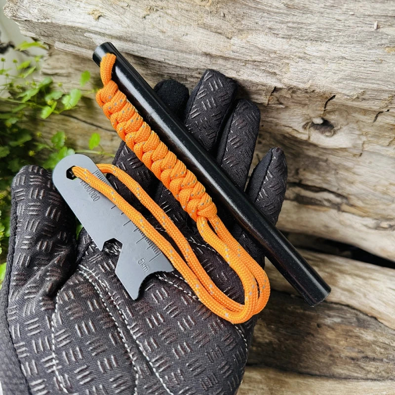 10*150mm Outdoor Flint Magnesium Rod with White Steel Scraper Whistle Camping Gnition Flint Rod EDC Survival Fire Starting Tool