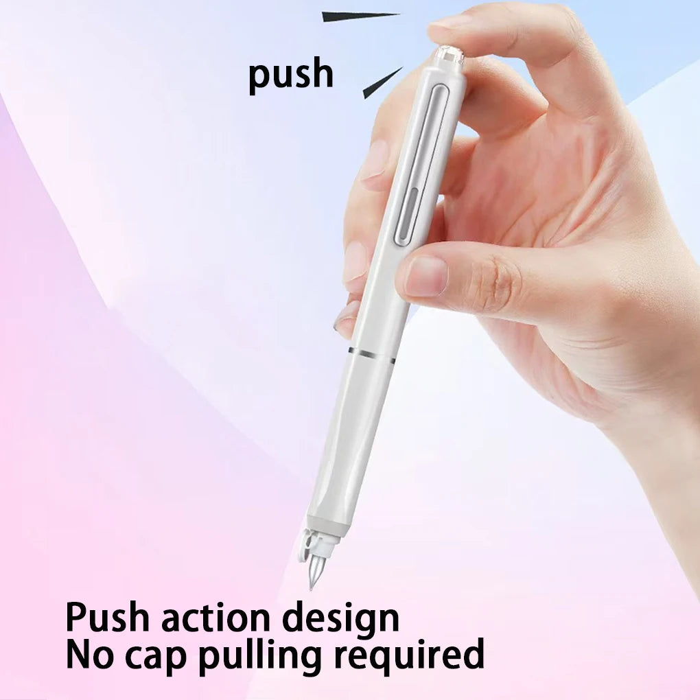 Erasable Space-Time Capsule Press Pen 20Pcs Retractable Fountain Pen Ink Cartridges Space Capsule Click Nonsplash Ink Pen Set