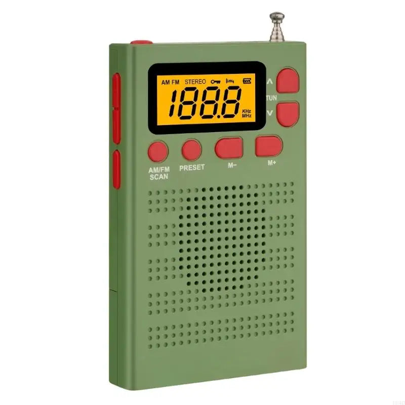 Portable Radio Mini FM Weather Radio Pocket Radio Player LCD Screen Digital Radio Long Distance Best Reception H8WD
