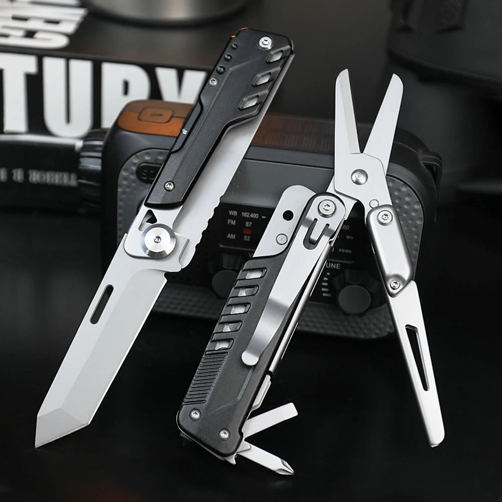 Compact Multitool Pocket Knife EDC Gear And Gadgets For Men Multi Purpose Tools Scissors Outdoor Survival Camping Hiking Knives