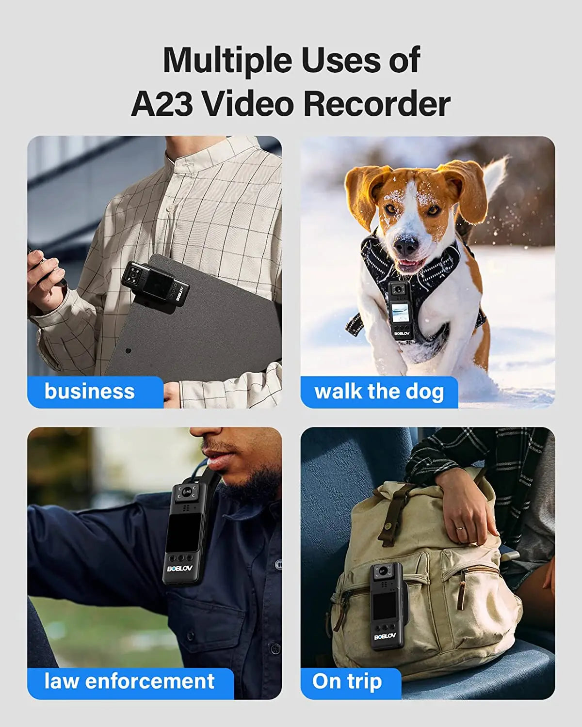 BOBLOV Mini Camera A23 HD1080P 180 Rotating len Video Recorder Infrared Night Vision Small Camcorder Police Body Cam