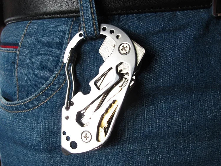 Multi Function EDC Carabiner Key Holder Portable Pocket Multi Tool Hook For Outdoor Daily Carry Emergency Repair Accessory Gift