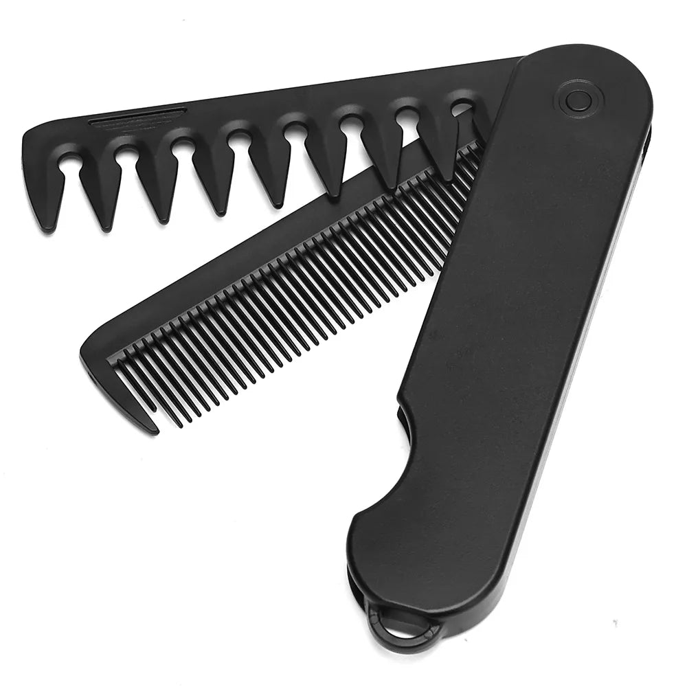 Multifuncional Portable Folding Pocket Combs Wide Tooth Oil Head Comb Beard Combing Barber Hair Clipper Comb Hair Styling Tools