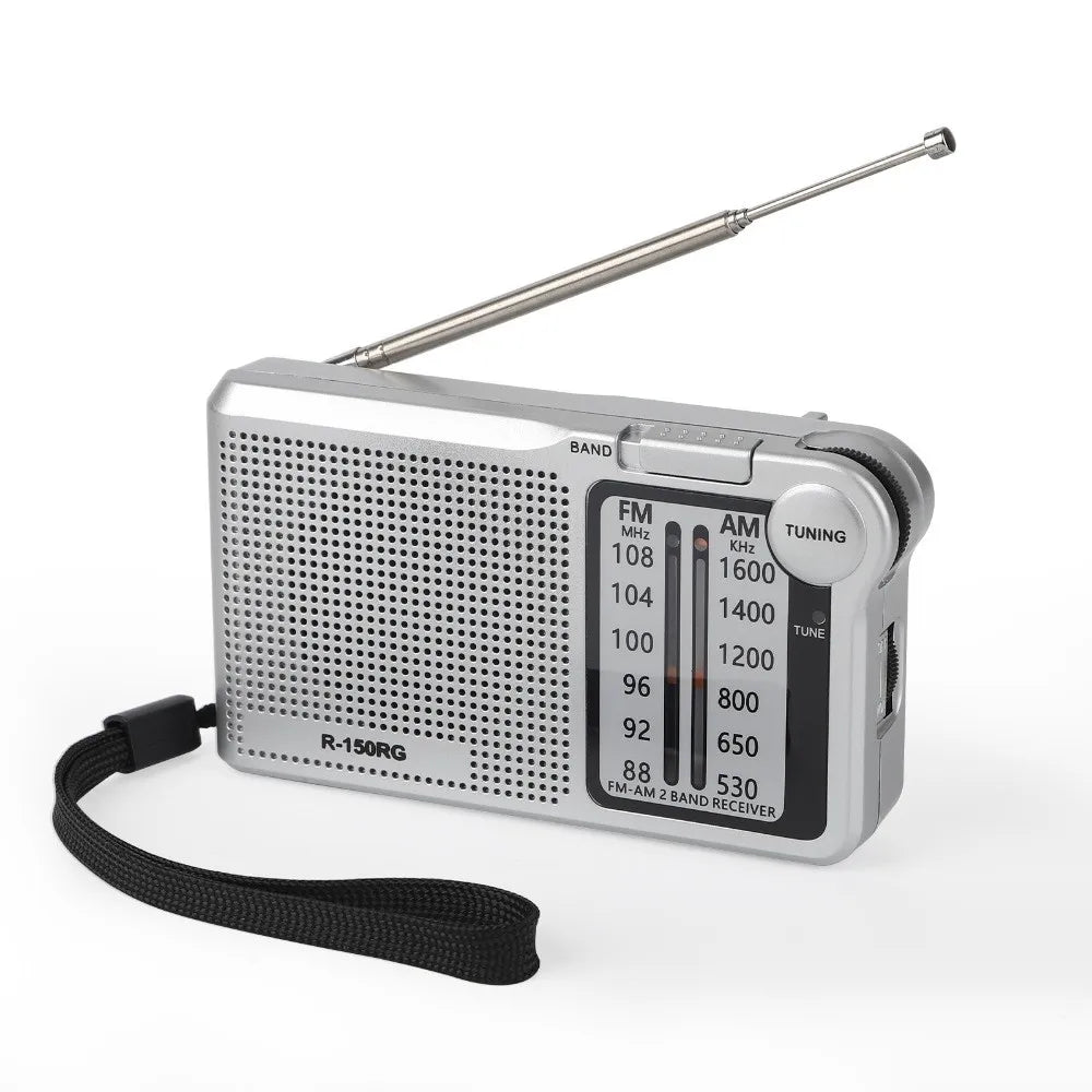 Pointer Radio 150RG AM/FM Radio Rechargeable Two Band Receive Pocket Radio Headphone Jack Mini Small Radio Indoor Use