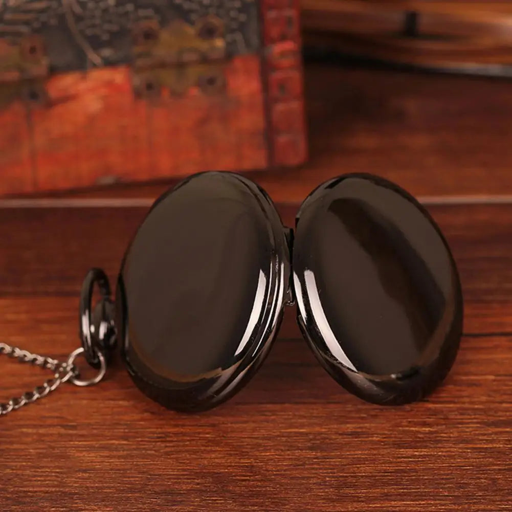 Quartz Pocket Watch Fob Chain Necklace Mens Father Gifts Clock Classic Smooth Vintage Pocket Watch Necklace Pendant Pocket Watch