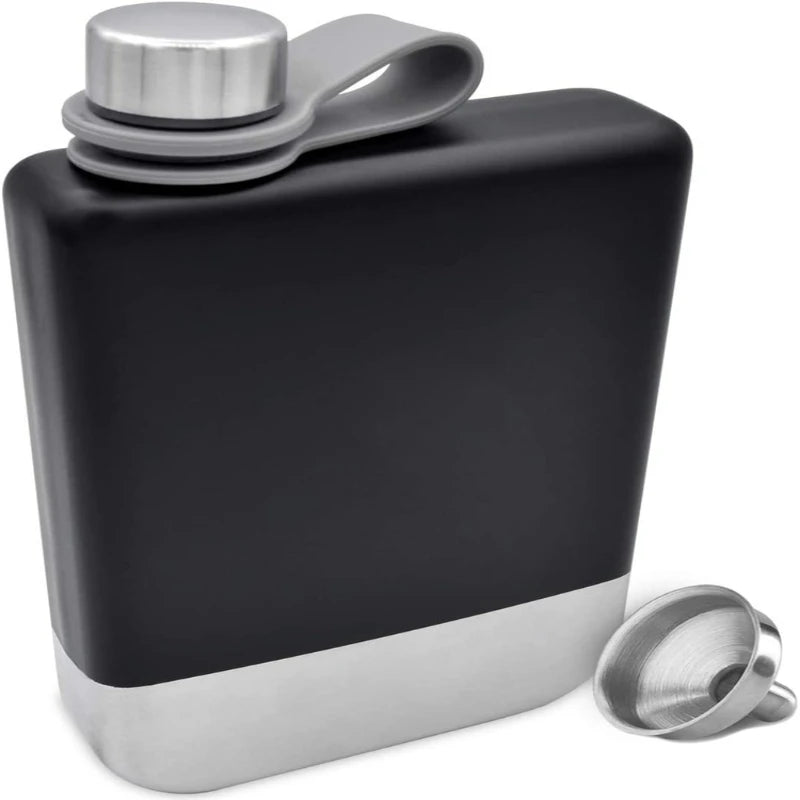 1 Set Hip Flask for Whiskey 9oz 304 Stainless Steel Hip Flask with Funnel Leakproof Camping Whiskey Flask