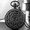 Hollow Flower Pocket Watch Classic Retro Flip Circular Pin Necklace Pocket Watch Suitable for Wedding Season and Christmas Gifts
