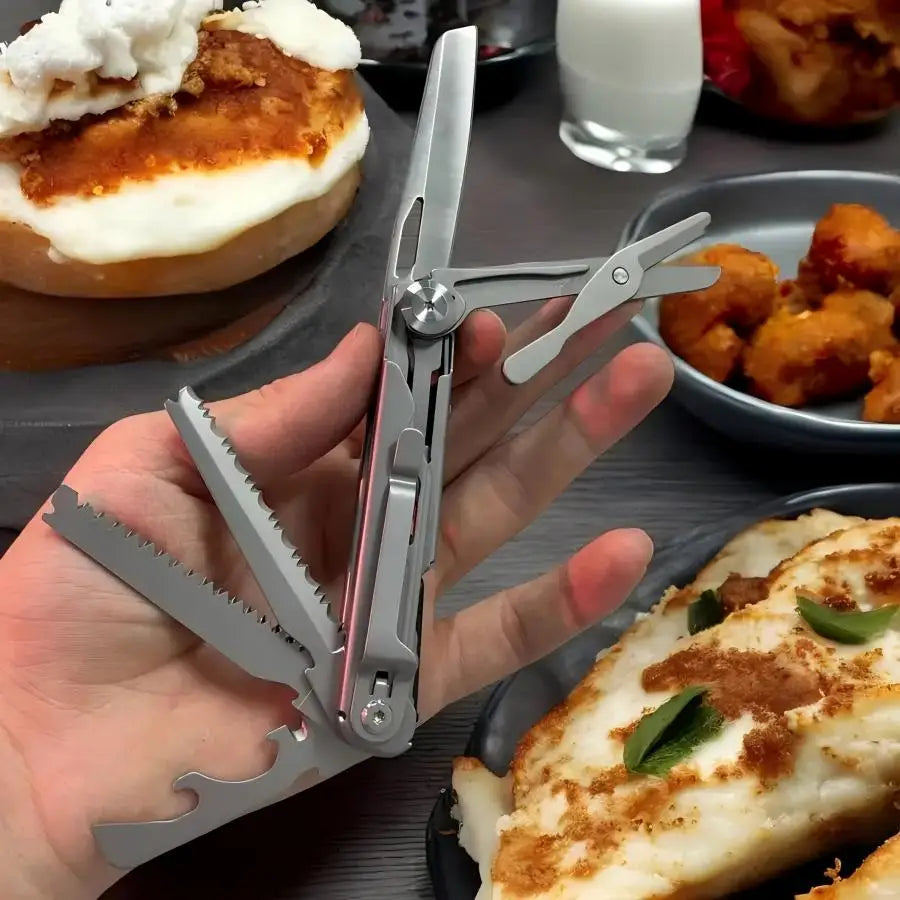 9-in-1 Multitool Pocket Mini EDC Tooll Pocket Knife - Foldable for Lightweight Portable Tool for Camping and Household Use